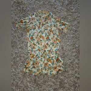 Floral Women's Top and Shorts Set